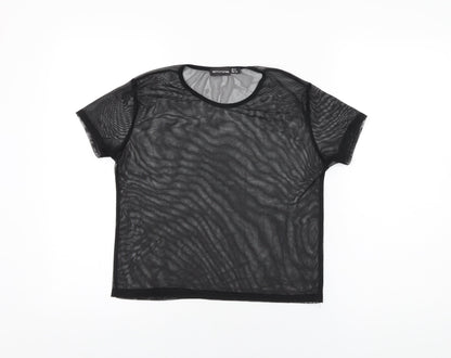 Womens UK Size 8 PRETTYLITTLETHING Black Basic T-Shirt