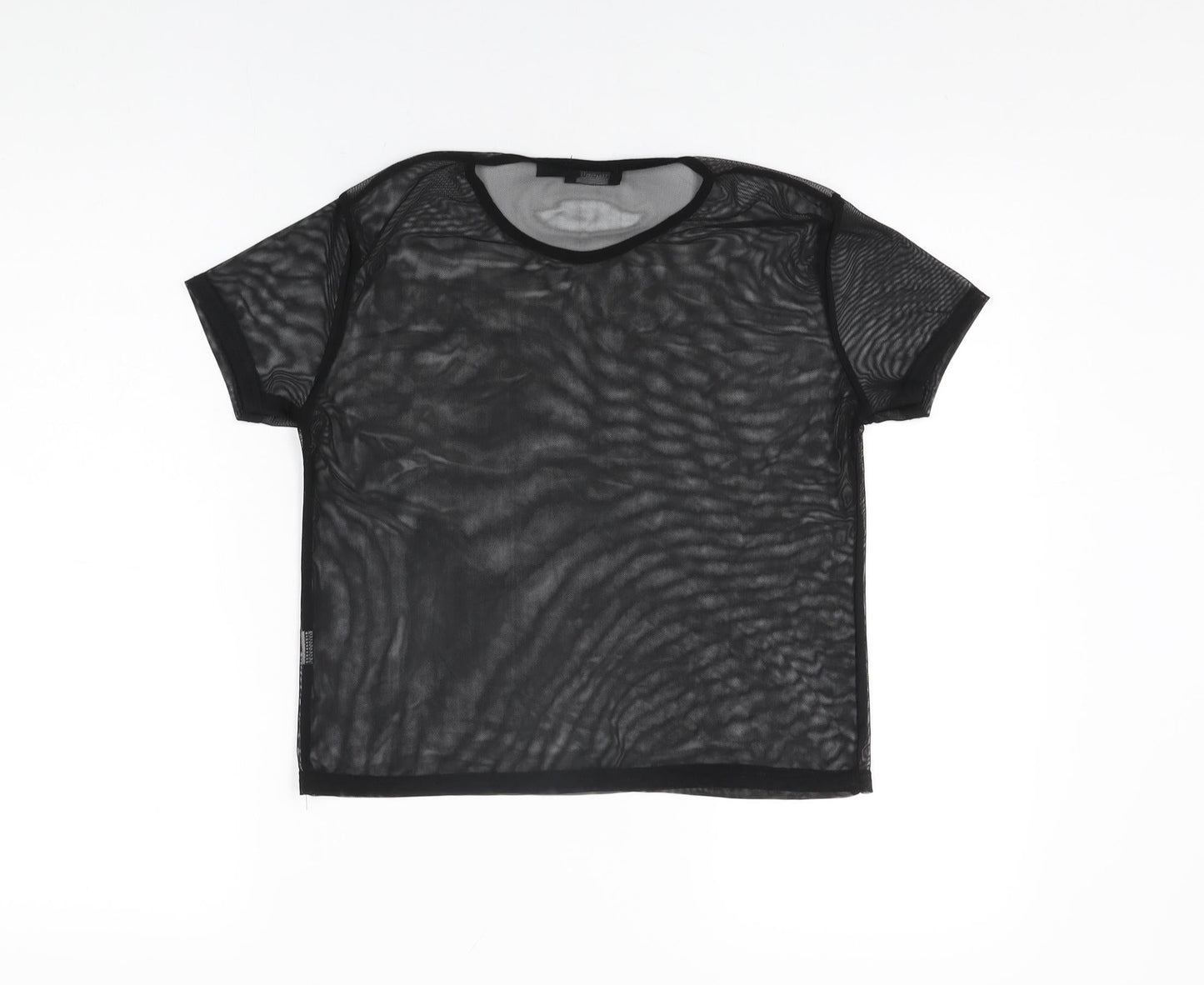 Womens UK Size 8 PRETTYLITTLETHING Black Basic T-Shirt