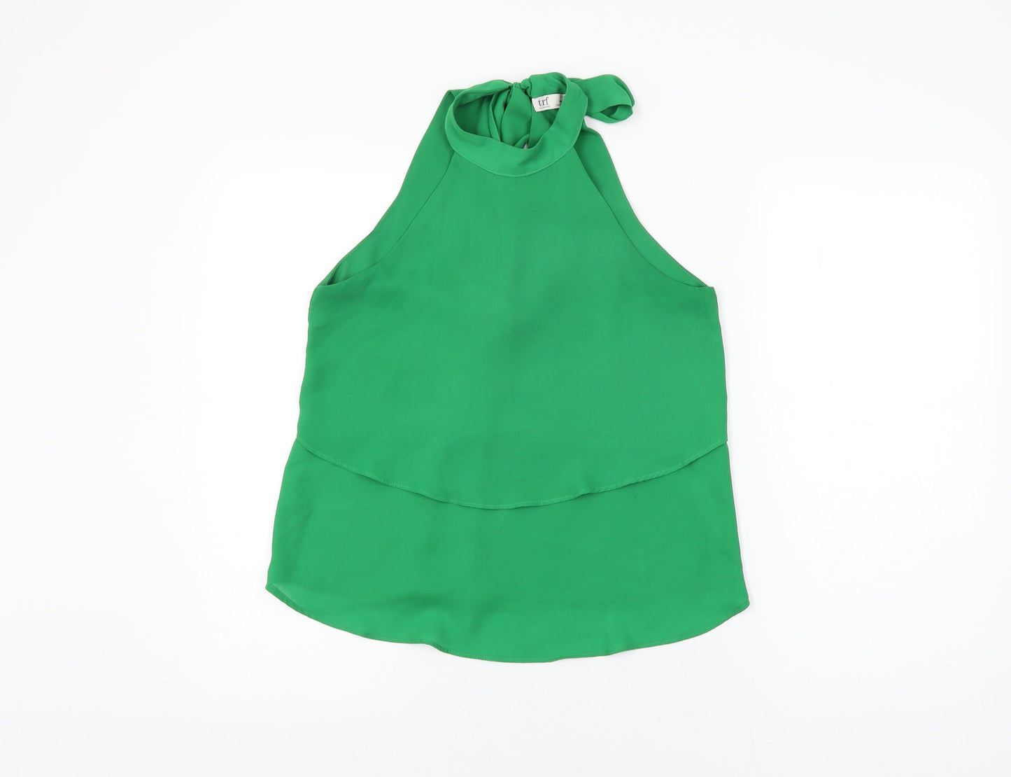 Womens UK Size XS Zara Green Basic Blouse