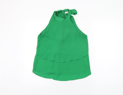 Womens UK Size XS Zara Green Basic Blouse