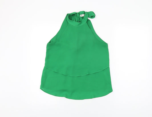 Womens UK Size XS Zara Green Basic Blouse