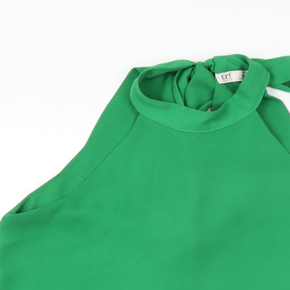 Womens UK Size XS Zara Green Basic Blouse