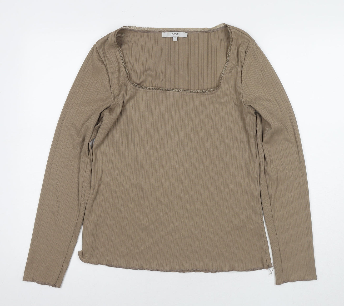 Womens UK Size 14 NEXT Brown Basic T-Shirt