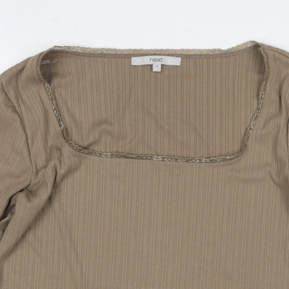 Womens UK Size 14 NEXT Brown Basic T-Shirt