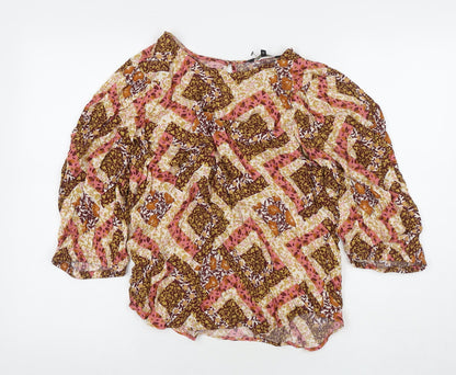 Womens UK Size 14 NEXT Multicoloured Basic Button-Up