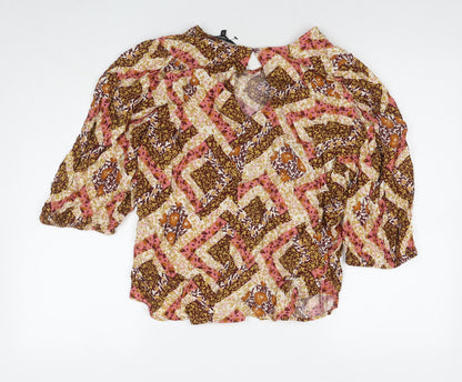 Womens UK Size 14 NEXT Multicoloured Basic Button-Up