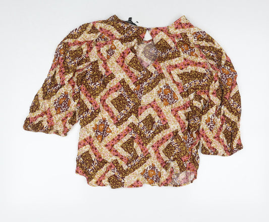 Womens UK Size 14 NEXT Multicoloured Basic Button-Up