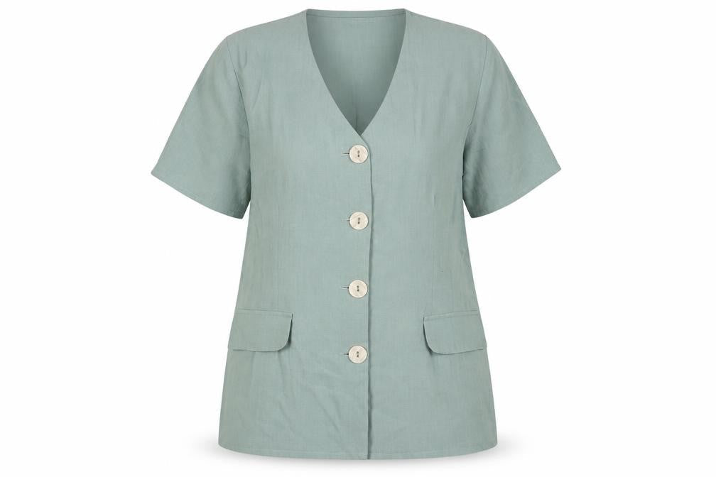 Womens UK Size 14 Dorothy Perkins Blue Basic Button-Up