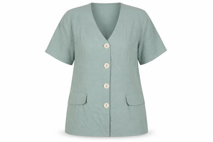 Womens UK Size 14 Dorothy Perkins Blue Basic Button-Up