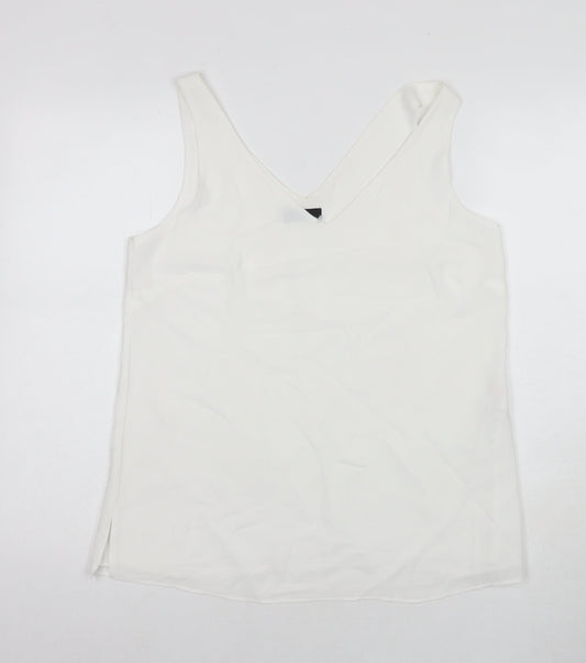 Womens UK Size 10 Wallis White Basic Tank