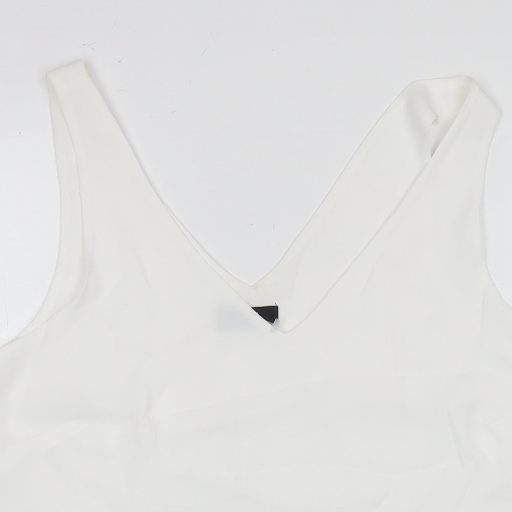 Womens UK Size 10 Wallis White Basic Tank