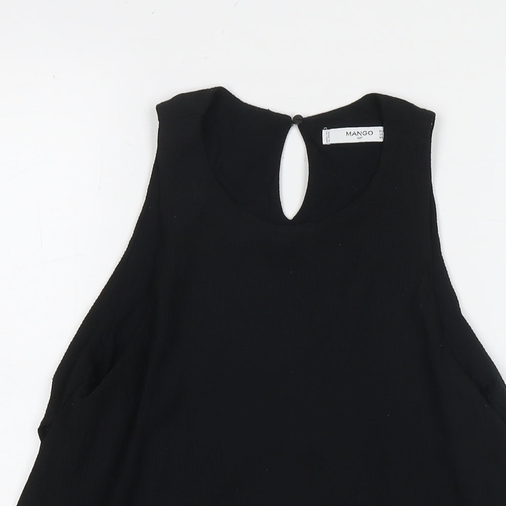 Womens UK Size S Mango Black Basic Tank