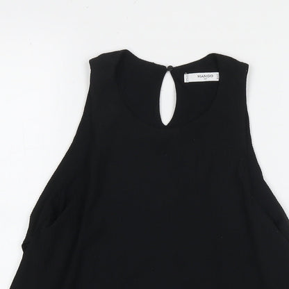 Womens UK Size S Mango Black Basic Tank