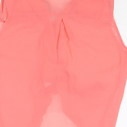 Rose Womens Pink Polyester Basic Button-Up Size 12 Collared