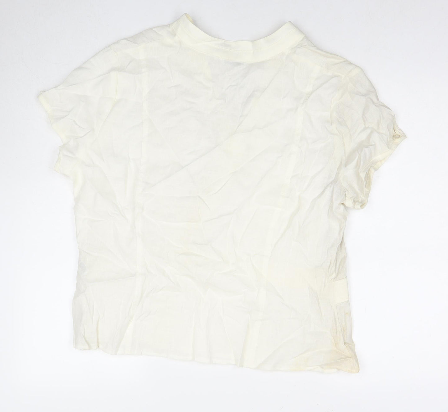 Autograph Womens White Linen Basic Blouse Size 22 V-Neck