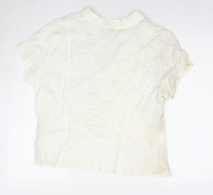 Autograph Womens White Linen Basic Blouse Size 22 V-Neck