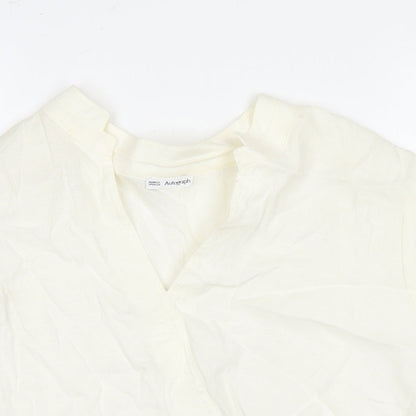 Autograph Womens White Linen Basic Blouse Size 22 V-Neck
