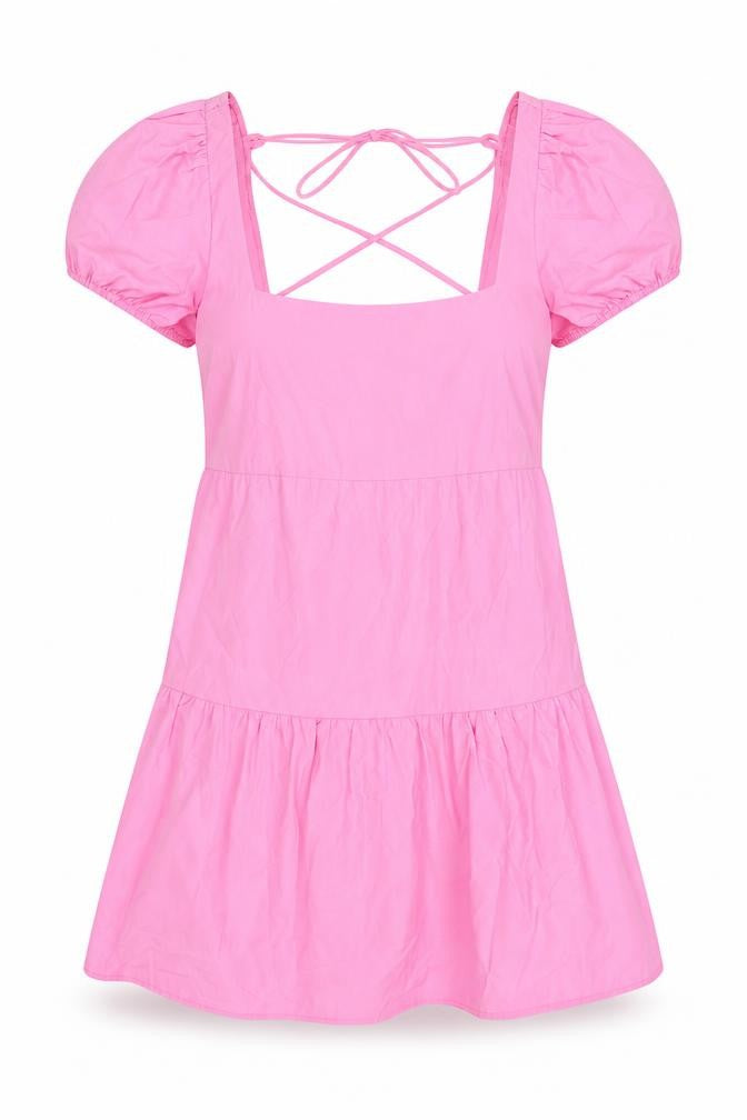 Stradivarius Womens Pink Polyester A-Line Size M Square Neck Pullover