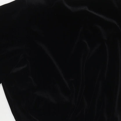 Zara Womens Black Polyester Bodysuit One-Piece Size S Snap