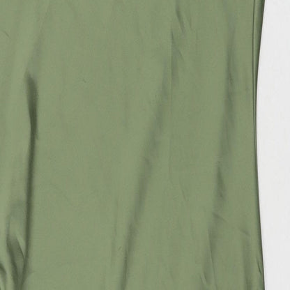 Topshop Womens Green Polyester A-Line Size 12 Cowl Neck Pullover