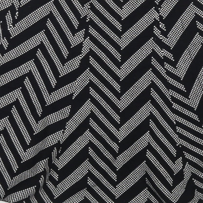 Oasis Womens Black Geometric Cotton Skater Skirt Size S