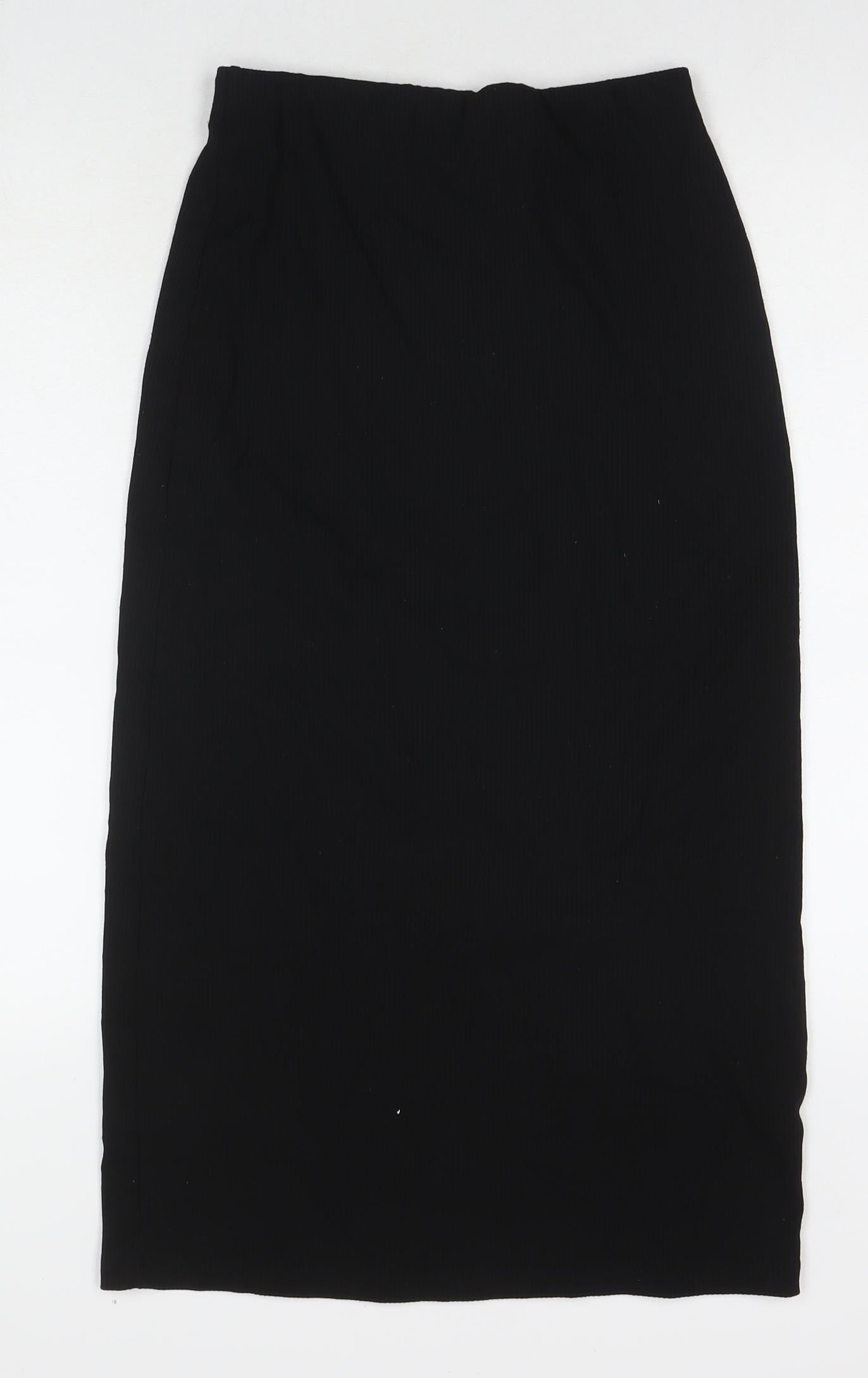 H&M Womens Black Polyester Maxi Skirt Size S