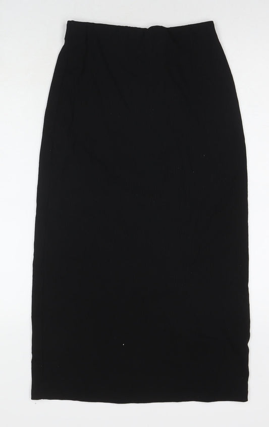 H&M Womens Black Polyester Maxi Skirt Size S