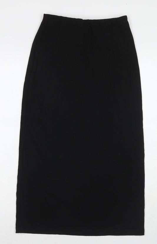 H&M Womens Black Polyester Maxi Skirt Size S