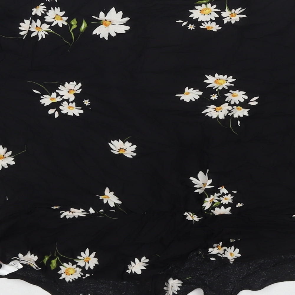 Womens UK Size 12 New Look Black Basic Button-Up