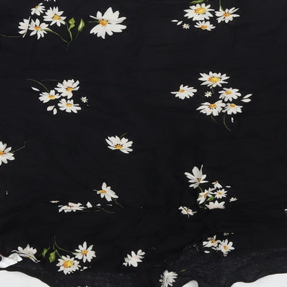 Womens UK Size 12 New Look Black Basic Button-Up