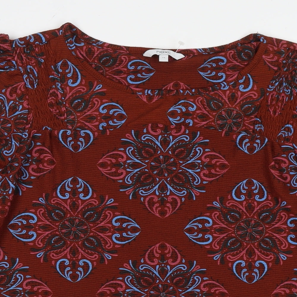 Womens UK Size 14 NEXT Brown Basic Blouse