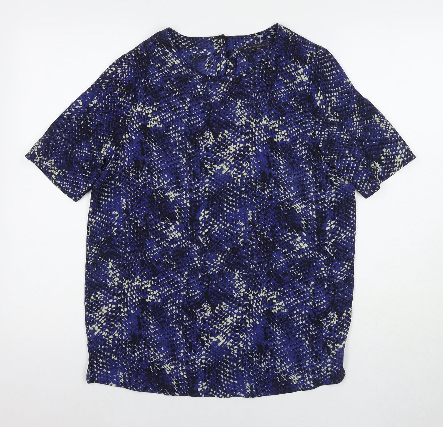 Womens UK Size 8 Marks and Spencer Blue Basic T-Shirt