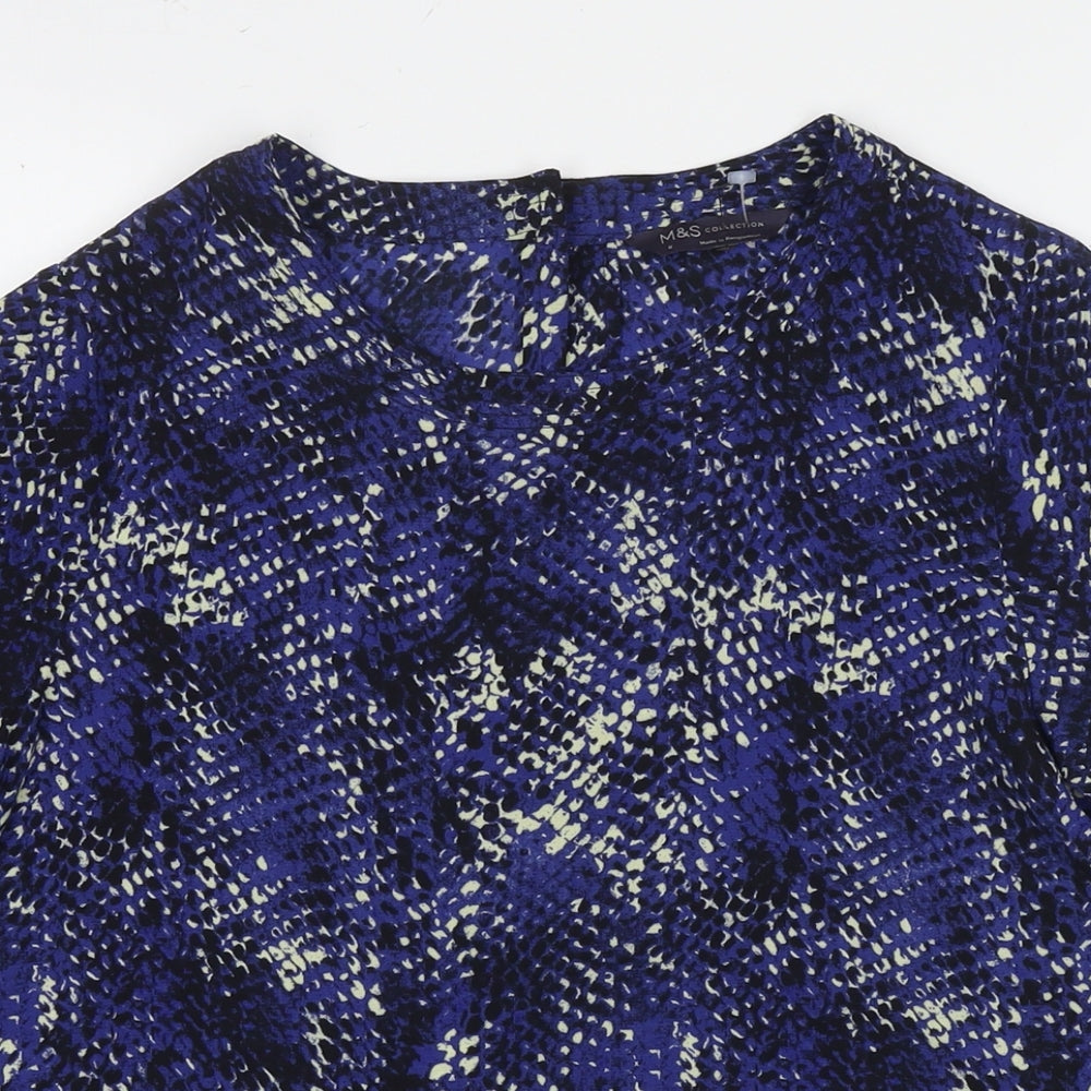Womens UK Size 8 Marks and Spencer Blue Basic T-Shirt