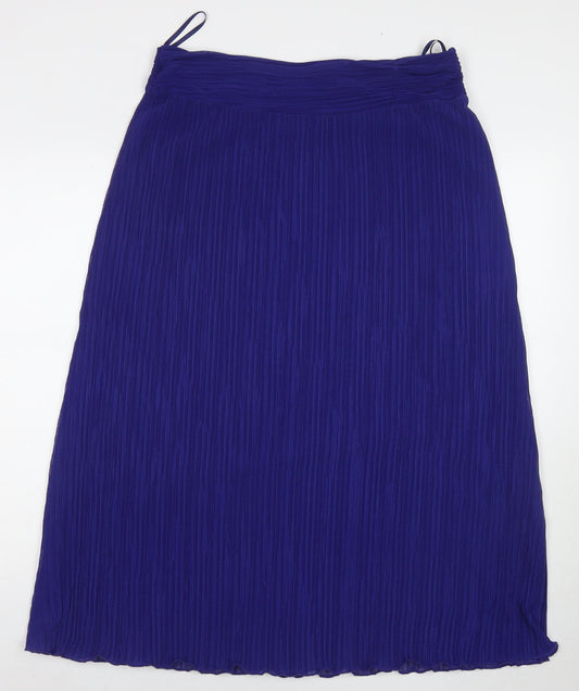 Per Una Womens Blue Polyester A-Line Skirt Size 16