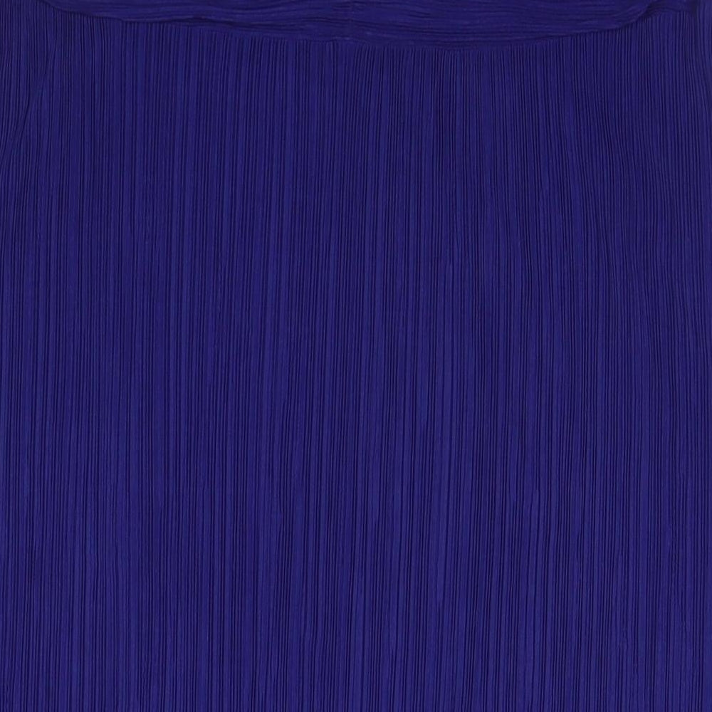 Per Una Womens Blue Polyester A-Line Skirt Size 16