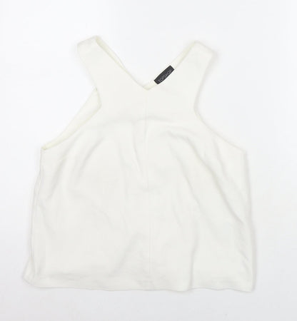 Womens UK Size 8 Topshop White Basic Tank