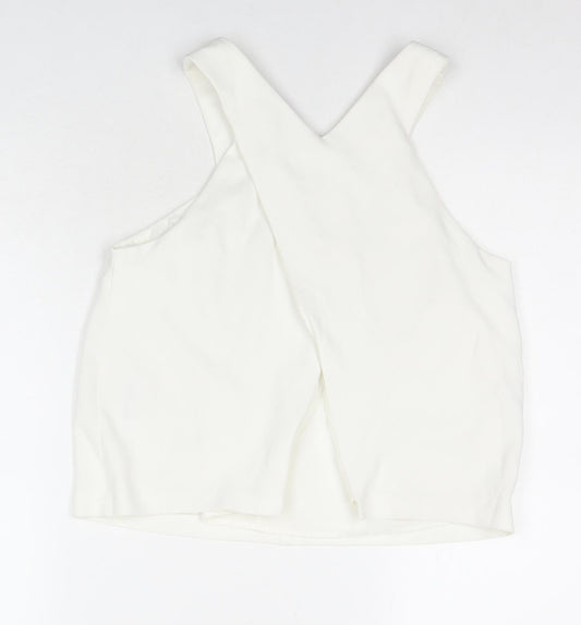 Womens UK Size 8 Topshop White Basic Tank