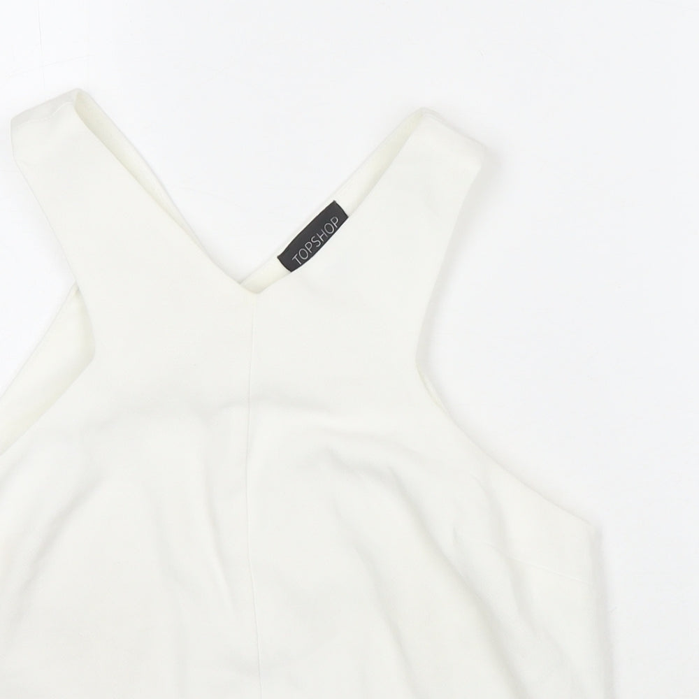 Womens UK Size 8 Topshop White Basic Tank