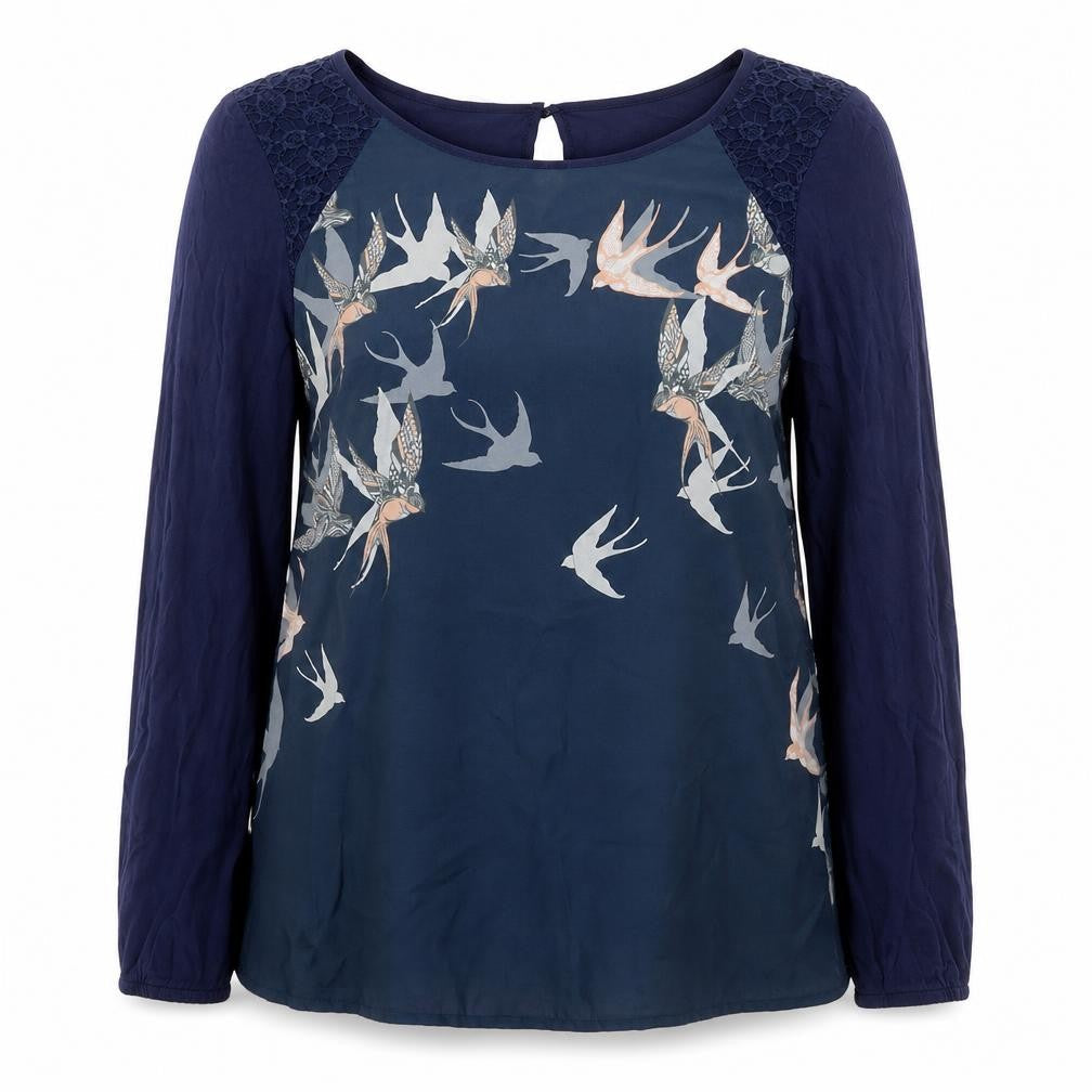 Womens UK Size S Oasis Blue Basic Blouse