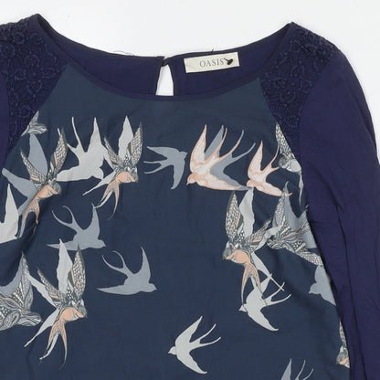 Womens UK Size S Oasis Blue Basic Blouse
