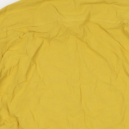 Ouku Womens Yellow Cotton Tunic Button-Up Size L Collared