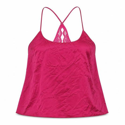Marks & Spencer Womens Pink Polyester Basic Tank Size M Round Neck