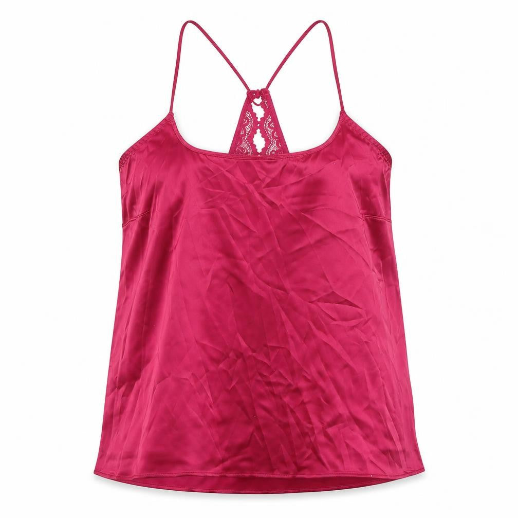 Marks & Spencer Womens Pink Solid Polyester Cami Pyjama Top Size M