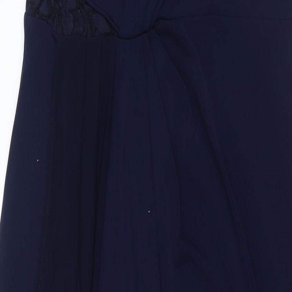 Coast Womens Blue Polyester Maxi Size 14 Round Neck Pullover