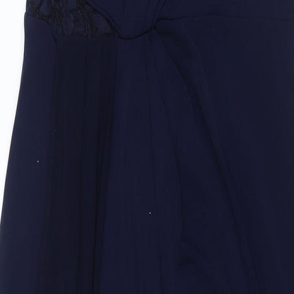 Coast Womens Blue Polyester Maxi Size 14 Round Neck Pullover