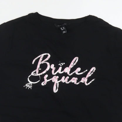 Womens UK Size 12 New Look Black Basic T-Shirt