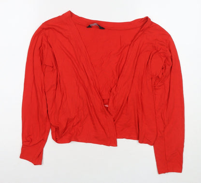 Womens UK Size 14 Dorothy Perkins Red Kimono T-Shirt