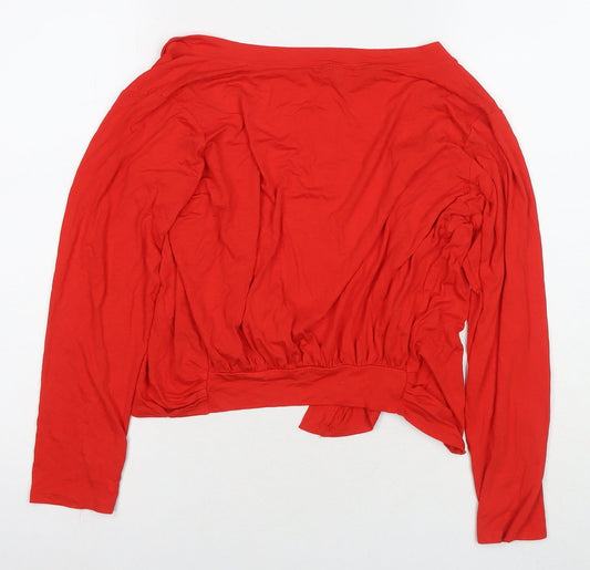 Womens UK Size 14 Dorothy Perkins Red Kimono T-Shirt