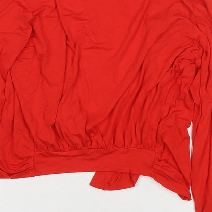 Womens UK Size 14 Dorothy Perkins Red Kimono T-Shirt