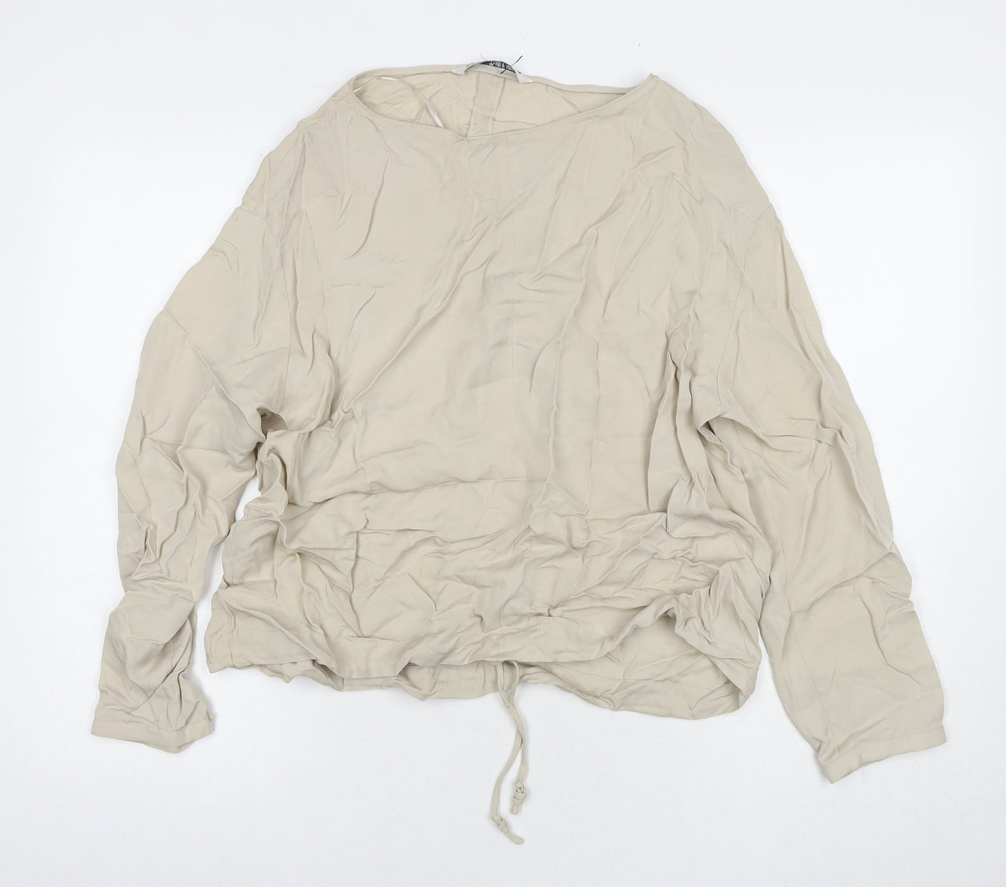 Womens UK Size M Zara Beige Basic Blouse